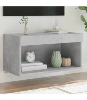 vidaXL TV Cabinet with LED Lights Concrete Grey 60x30x30 cm