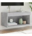 vidaXL TV Cabinet with LED Lights Concrete Grey 60x30x30 cm