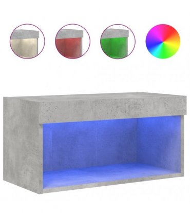 vidaXL TV Cabinet with LED Lights Concrete Grey 60x30x30 cm