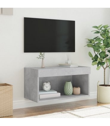 vidaXL TV Cabinet with LED Lights Concrete Grey 60x30x30 cm