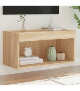 vidaXL TV Cabinet with LED Lights Sonoma Oak 60x30x30 cm