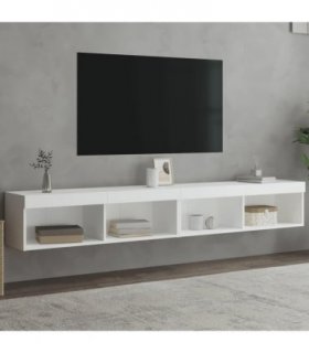 vidaXL TV Cabinets with LED Lights 2 pcs White 100x30x30 cm