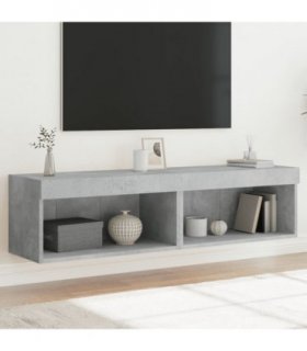 vidaXL TV Cabinets with LED Lights 2 pcs Concrete Grey 60x30x30 cm
