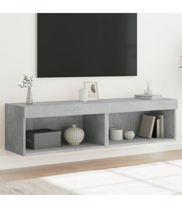 vidaXL TV Cabinets with LED Lights 2 pcs Concrete Grey 60x30x30 cm