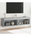 vidaXL TV Cabinets with LED Lights 2 pcs Concrete Grey 60x30x30 cm