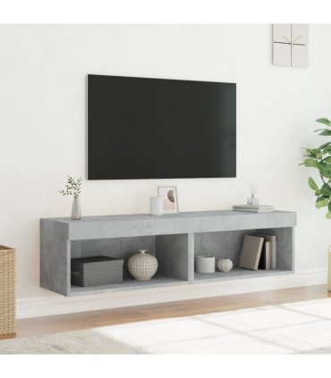 vidaXL TV Cabinets with LED Lights 2 pcs Concrete Grey 60x30x30 cm