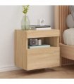 vidaXL TV Wall Cabinets with LED Lights 2 pcs Sonoma Oak 40x30x40 cm