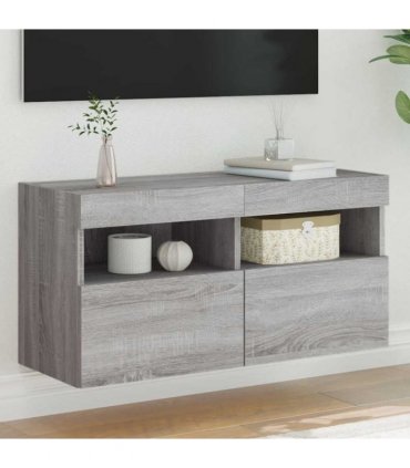 vidaXL TV Wall Cabinet | Grey Sonoma | Engineered Wood | Medium