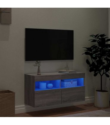 vidaXL TV Wall Cabinet | Grey Sonoma | Engineered Wood | Medium