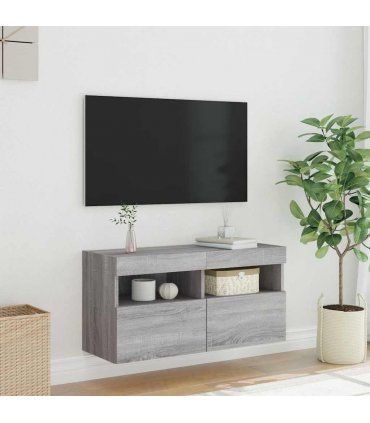 vidaXL TV Wall Cabinet | Grey Sonoma | Engineered Wood | Medium