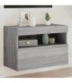 vidaXL TV Wall Cabinet with LED Lights Grey Sonoma 60x30x40 cm