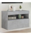 vidaXL TV Wall Cabinet with LED Lights Concrete Grey 60x30x40 cm