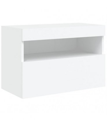 vidaXL TV Wall Cabinet with LED Lights White 60x30x40 cm