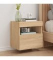 vidaXL TV Wall Cabinet with LED Lights Sonoma Oak 40x30x40 cm