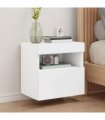 vidaXL TV Wall Cabinet with LED Lights White 40x30x40 cm