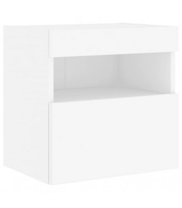 vidaXL TV Wall Cabinet with LED Lights White 40x30x40 cm