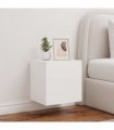 vidaXL TV Wall Cabinet with LED Lights White 40.5x35x40 cm — Size: 40.5 x 35 x 40 cm