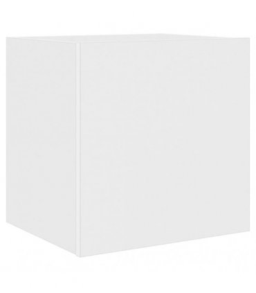 vidaXL TV Wall Cabinet with LED Lights White 40.5x35x40 cm — Size: 40.5 x 35 x 40 cm