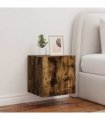 vidaXL TV Wall Cabinets with LED Lights 2 pcs Smoked Oak 40.5x35x40 cm — Size: 40.5 x 35 x 40 cm