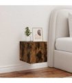vidaXL TV Wall Cabinet with LED Lights Smoked Oak 30.5x35x30 cm — Size: 30.5 x 35 x 30 cm