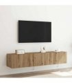 vidaXL TV Wall Cabinet Wall-mounted 2 pcs Artisan Oak 80 x 35 x 31 cm