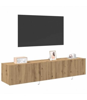vidaXL TV Wall Cabinet Wall-mounted 2 pcs Artisan Oak 80 x 35 x 31 cm