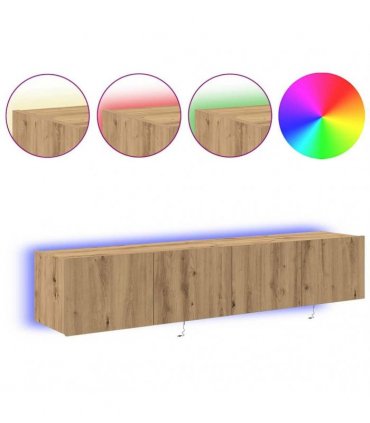 vidaXL TV Wall Cabinet Wall-mounted 2 pcs Artisan Oak 80 x 35 x 31 cm