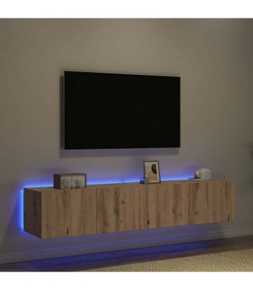 vidaXL TV Wall Cabinet Wall-mounted 2 pcs Artisan Oak 80 x 35 x 31 cm