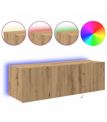 vidaXL TV Wall Cabinet Artisan Oak 100 x 35 x 31 cm Engineered Wood