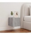 vidaXL TV Wall Cabinet with LED Lights Grey Sonoma 30.5x35x30 cm — Size: 30.5 x 35 x 30 cm