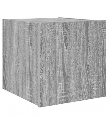 vidaXL TV Wall Cabinet with LED Lights Grey Sonoma 30.5x35x30 cm — Size: 30.5 x 35 x 30 cm