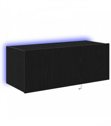 vidaXL TV Wall Cabinet Black Oak 80 x 35 x 31 cm Engineered Wood