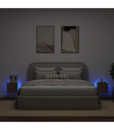 vidaXL TV Wall Cabinets with LED Lights 2 pcs Sonoma Oak 30.5x35x30 cm — Size: 30.5 x 35 x 30 cm