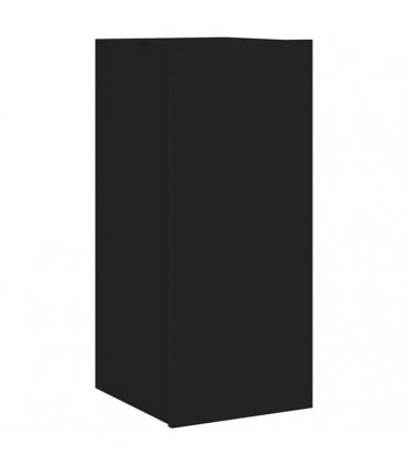 vidaXL TV Wall Cabinet with LED Lights Black 30.5x35x70 cm — Size: 30.5 x 35 x 70 cm
