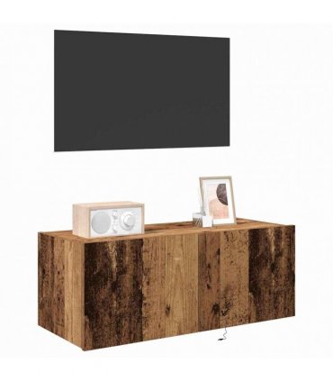 vidaXL TV Wall Cabinet Old Wood 80 x 35 x 31 cm Engineered Wood