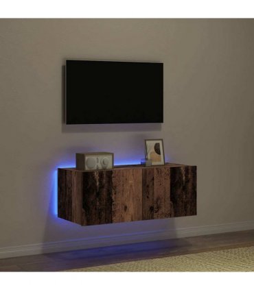 vidaXL TV Wall Cabinet Old Wood 80 x 35 x 31 cm Engineered Wood