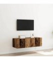 vidaXL TV Wall Cabinet 2 pcs Old Wood 100 x 35 x 31 cm Engineered Wood