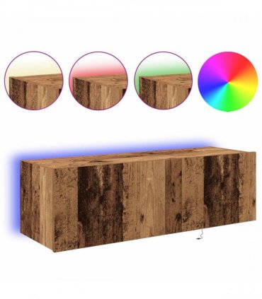 vidaXL TV Wall Cabinet 2 pcs Old Wood 100 x 35 x 31 cm Engineered Wood