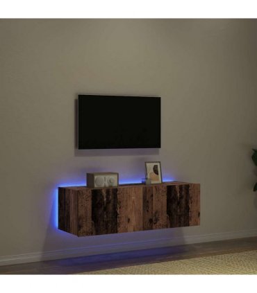 vidaXL TV Wall Cabinet 2 pcs Old Wood 100 x 35 x 31 cm Engineered Wood