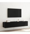 vidaXL TV Wall Cabinet 2 pcs Black Oak 80 x 35 x 31 cm Engineered Wood