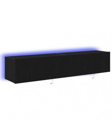 vidaXL TV Wall Cabinet 2 pcs Black Oak 80 x 35 x 31 cm Engineered Wood