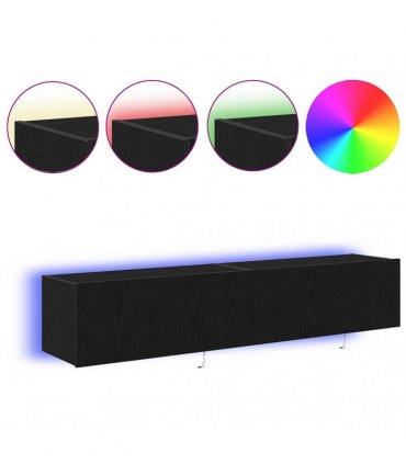 vidaXL TV Wall Cabinet 2 pcs Black Oak 80 x 35 x 31 cm Engineered Wood