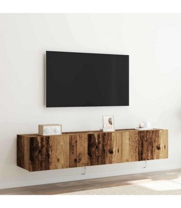 vidaXL TV Wall Cabinet 2 pcs Old Wood 80 x 35 x 31 cm Engineered Wood