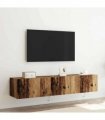 vidaXL TV Wall Cabinet 2 pcs Old Wood 80 x 35 x 31 cm Engineered Wood