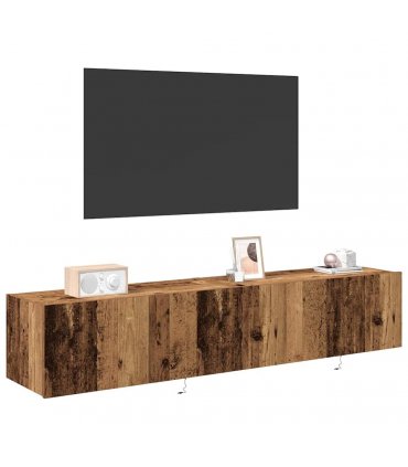 vidaXL TV Wall Cabinet 2 pcs Old Wood 80 x 35 x 31 cm Engineered Wood