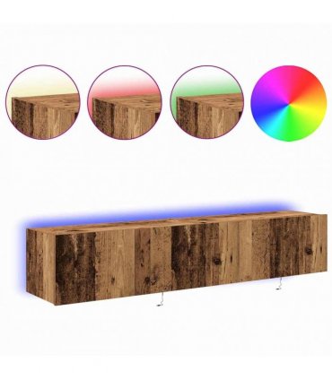 vidaXL TV Wall Cabinet 2 pcs Old Wood 80 x 35 x 31 cm Engineered Wood