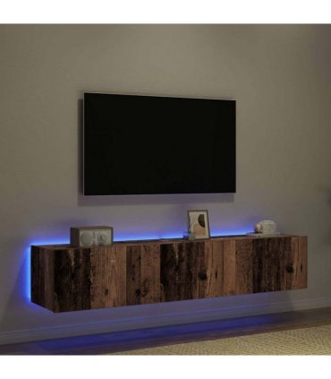 vidaXL TV Wall Cabinet 2 pcs Old Wood 80 x 35 x 31 cm Engineered Wood