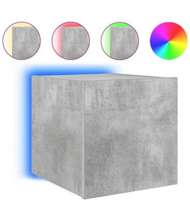 vidaXL TV Wall Cabinet with LED Lights Concrete Grey 30.5x35x30 cm — Size: 30.5 x 35 x 30 cm