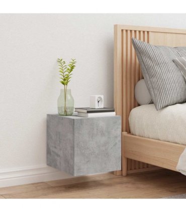 vidaXL TV Wall Cabinet with LED Lights Concrete Grey 30.5x35x30 cm — Size: 30.5 x 35 x 30 cm