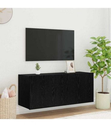 vidaXL TV Wall Cabinet Black Oak 100 x 35 x 41 cm Engineered Wood